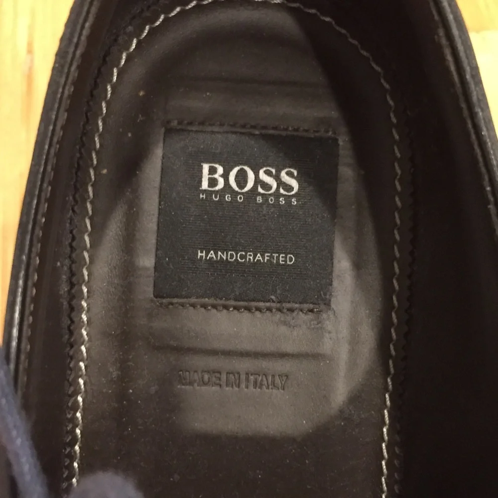 Hugo Boss Men’s Black Leather Oxford Lace Up - 7.5